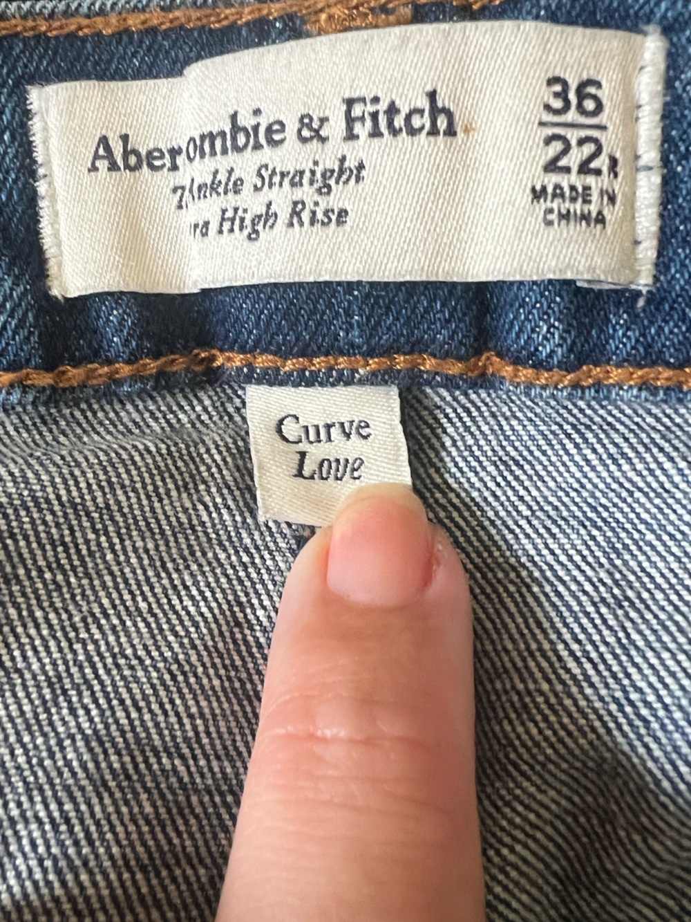 Abercrombie & Fitch Curve Love Ankle Straight Ultra High Rise Jeans Blue 36 22R - Picture 4 of 7